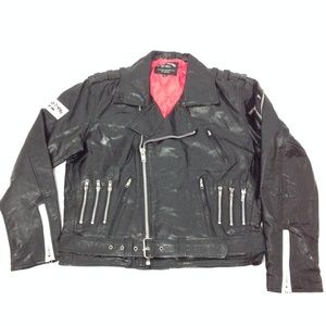 Black Owned Men's Designer Motorcycle Jacket Sz L